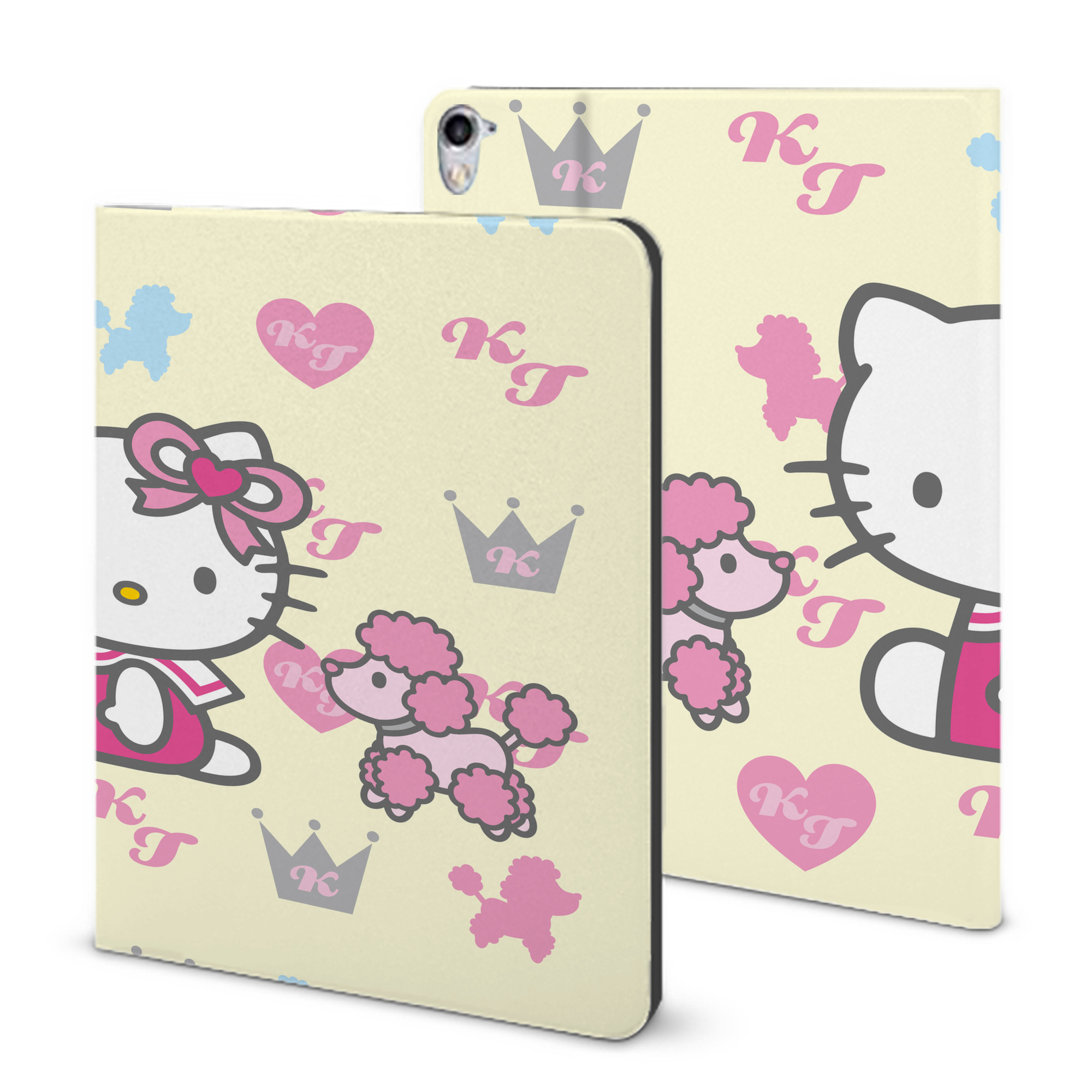（画像用） Hello Kitty ハローキティ IPad ケース ブック型 PUレザー TPU 耐衝撃 軽量 薄型 ペン収納なし 全面保護 IPad 各モデル対応